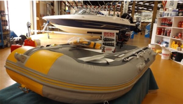 side view of yacht inflatable boat